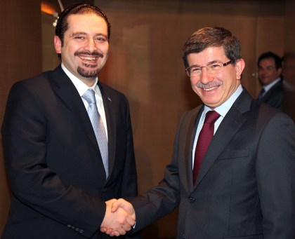 Hariri turkish FM Ahmet Davutoglu