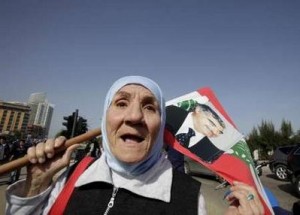 A Lebanese supporter of assassinated former Prime Minister Rafik al-Hariri shouts slogans