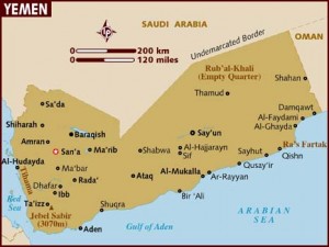 map of yemen