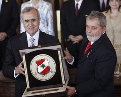 Suleiman in brazil w   President Luiz Inacio Lula da Silva