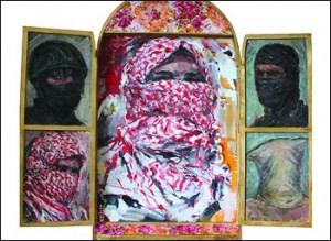 "Convergence: New Art From Lebanon" is billed as the first large retrospective of contemporary Lebanese art outside Lebanon in decades. The exhibition is on display at American University's Katzen Arts Center.