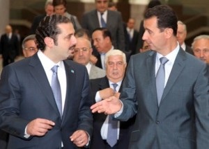 hariri in damascus w assad 2