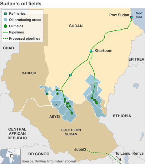 sudan oil fields, pipelines