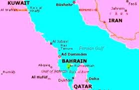 iran bahrain map