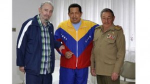 chavez  w fidel  raul castro