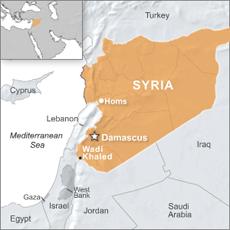 syrian refugees wadi khaled map