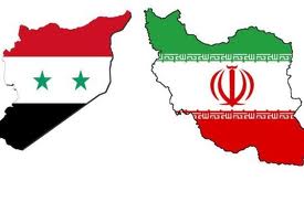 Iran syria flags maps
