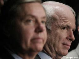 senators graham (L) , mccain