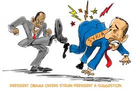 obama  says  assad  should go cartoon
