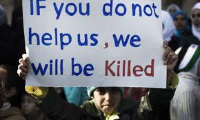 syrian banner if you dont helpus we will be killed