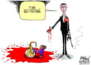 assad  self defense cartoon