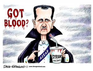 cartoon assad  got blood