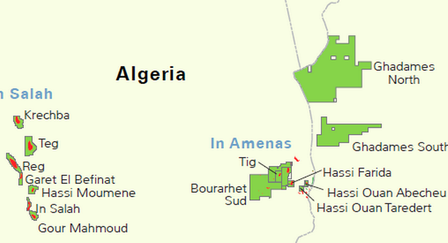 algeria in amenas map