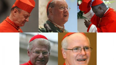 From top left: Cardinal Gianfranco Ravasi, Cardinal Timothy Dolan, Cardinal Peter Turkson, Cardinal Angelo Scola, Cardinal Odilio Pedro Scherer (Getty Images)