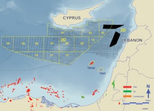 Lebanon offshore oil gas basin