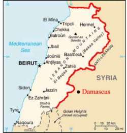 Map -Syrian Lebanese Borders