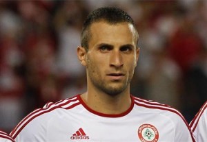 Ramez Dayoub attends a soccer match in Beirut