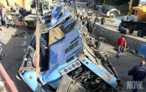 syrian bus overturned in Lebanon