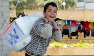 A Syrian refugee boy in Sidon