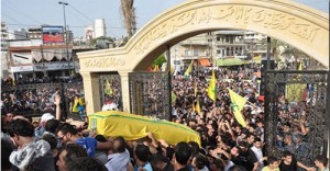 hezbollah funeral for Syria's dead