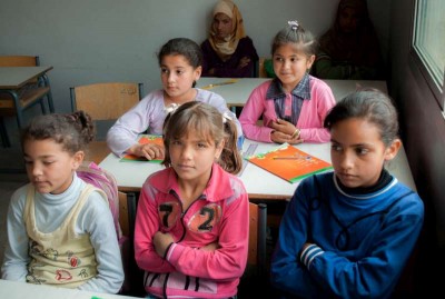 syrian children at a school in Arsal