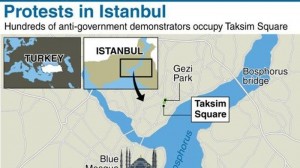 Turkey Gezi park protest map