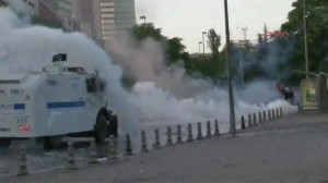 Protests in Ankara continued into Saturday