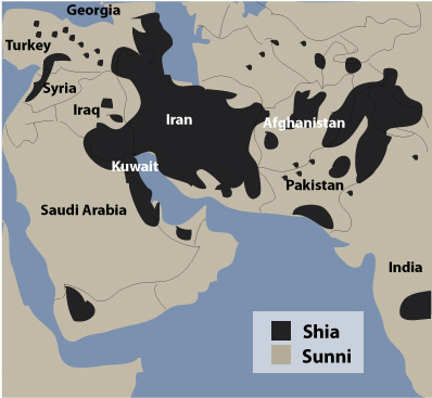 shia sunni map