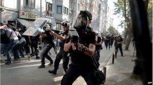 turkish police  and protesters