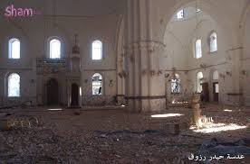 Khaled bin Walid mosque interior  destruction