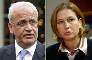 Saeb Erekat  ,Tzipi Livni