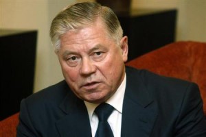 Russian Supreme Court chairman Vyacheslav Lebedev speaks to journalists during a briefing at the Taj Pamodzi Hotel in Lusaka