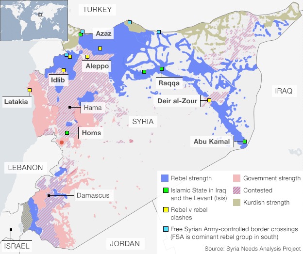 north syria  rebel strongholds  map