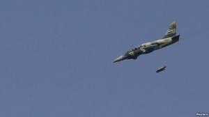 syrian air force jet  launches attack