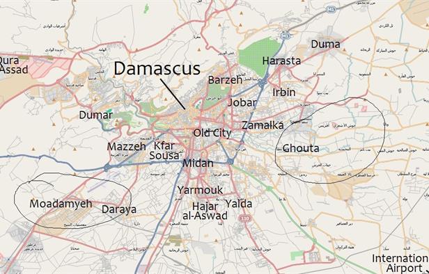 damascus suburbs  map
