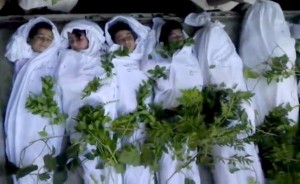 funeral of children killed  in daraya , syria