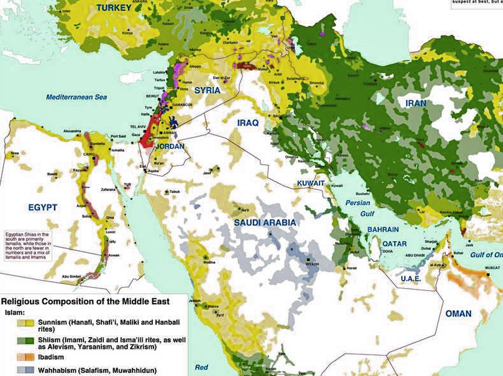 Shiites in the middle east map