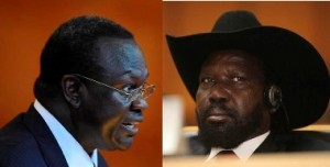 Salva Kiir (R) Riek Machar