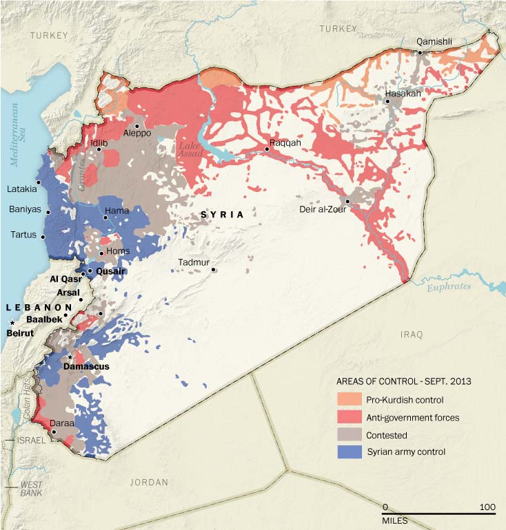 In the early 20th century, Syria was part of a region redrawn by outside forces. Today the 3-year-old uprising against the government of President Bashar al-Assad is generating the outlines of zones of control that could result in the partitioning of the country.