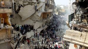 aleppo syria destruction from air strikes