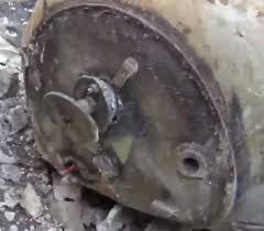DIY barrel bombs were first recorded in late August 2012, and were generally metal barrel, pipes, etc, filled with explosives and frequently shrapnel, and dropped from the back of Mil Mi-8/Mi17 transport helicopters.  