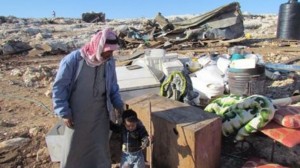 palestinian house demolished  father , son