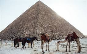 snow in cairo- pyramids