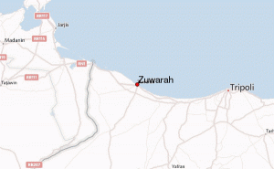 Zuwarah Libya map