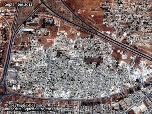 The complete demolition of the Masha’ al-Arb’een neighborhood in Hama