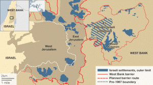 israeli settlements west bank map