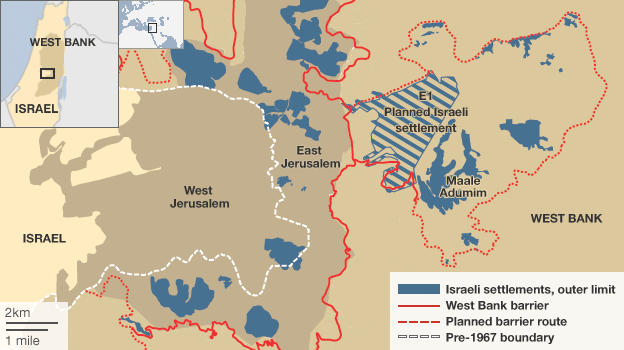 israeli settlements west bank map