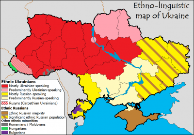 ukraine map - ethnic