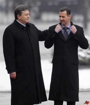 Viktor Yanukovych and Syrian president Bashar Al Assad. No one in the Middle East will be studying Ukraine’s violent tragedy with  deeper concern – than President Assad, according to Middle East political analysts.