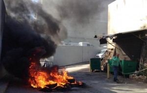 EDL protest burning tires